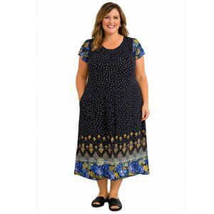 Women's Short Sleeve House Dress with Pockets – Size 2XL – NWT